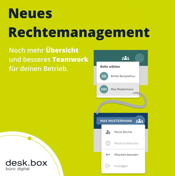 Neues Rechtemanagement in desk.box